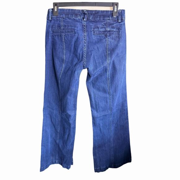 Vtg Y2K 7 For All Mankind Jeans Woman's Dojo Flare Trouser Patch Pocket Sz 28 - Picture 3 of 11